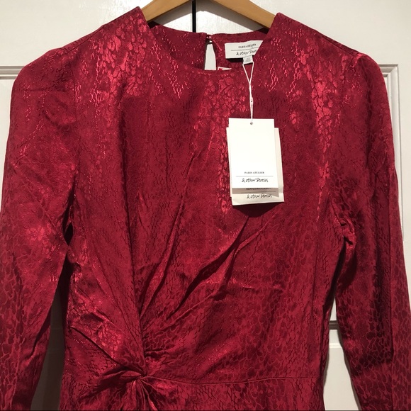 & Other Stories || Jacquard Snake Print Knot-Detail Mini Dress - Picture 4 of 12